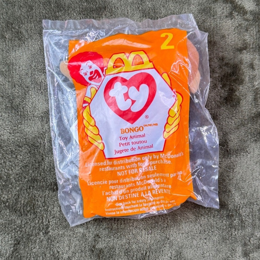 Vintage 1999 McDonalds Ty Teenie Beanie Babies Bongo the Monkey #2 Sealed New